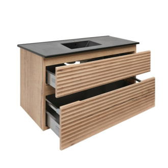 Kúpeľňová skrinka 2 zásuvková s umývadlom Naturel Savona 98x53x44, 8 cm dub Halifax mat SAVONA2100DHC