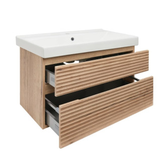 Kúpeľňová skrinka 2 zásuvková s umývadlom Naturel Savona 98x53x44, 8 cm dub Halifax mat SAVONA2100DHU1