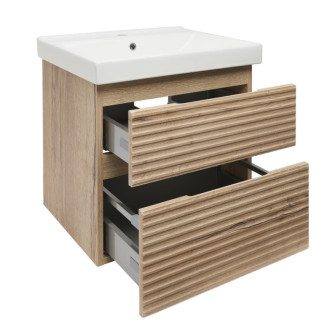 Kúpeľňová skrinka 2 zásuvková s umývadlom Naturel Savona 58x53x44, 8 cm dub Halifax mat SAVONA260DHU1