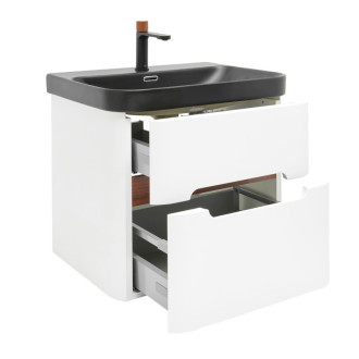 Kúpeľňová skrinka s umývadlom a batériou SAT Fusion 57,5x53x45 cm biela matná mat SATFUSION260WBKMBA