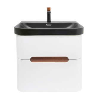 Kúpeľňová skrinka s umývadlom a batériou SAT Fusion 57,5x53x45 cm biela matná mat SATFUSION260WBKMBA