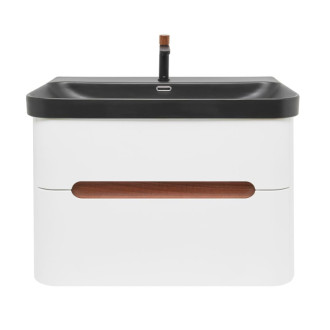 Kúpeľňová skrinka s umývadlom a batériou SAT Fusion 77,5x53x45 cm biela matná mat SATFUSION280WBKMBA