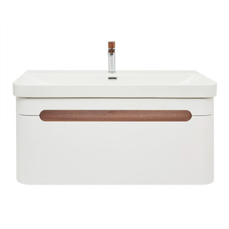 Kúpeľňová skrinka s umývadlom a batériou SAT Fusion 97,5x43x45 cm biela matná mat SATFUSION100WMWBA