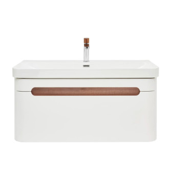 Kúpeľňová skrinka s umývadlom a batériou SAT Fusion 97,5x43x45 cm biela matná mat SATFUSION100WUBA