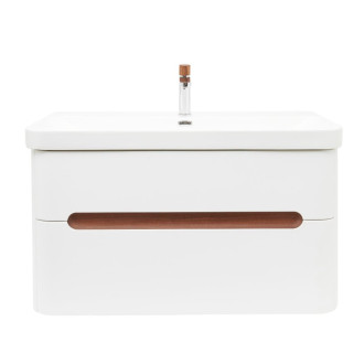 Kúpeľňová skrinka s umývadlom a batériou SAT Fusion 97,5x53x45 cm biela matná mat SATFUSION2100WMWBA