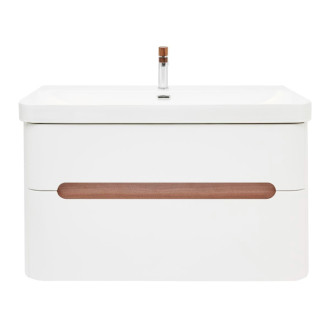 Kúpeľňová skrinka s umývadlom a batériou SAT Fusion 97,5x53x45 cm biela matná mat SATFUSION2100WUBA