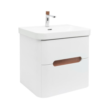 Kúpeľňová skrinka s umývadlom a batériou SAT Fusion 57,5x53x45 cm biela matná mat SATFUSION260WMWBA