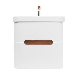 Kúpeľňová skrinka s umývadlom a batériou SAT Fusion 57,5x53x45 cm biela matná mat SATFUSION260WMWBA