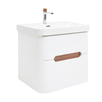 Kúpeľňová skrinka s umývadlom a batériou SAT Fusion 57,5x53x45 cm biela matná mat SATFUSION260WUBA