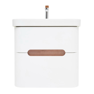 Kúpeľňová skrinka s umývadlom a batériou SAT Fusion 57,5x53x45 cm biela matná mat SATFUSION260WUBA