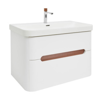 Kúpeľňová skrinka s umývadlom a batériou SAT Fusion 77,5x53x45 cm biela matná mat SATFUSION280WMWBA