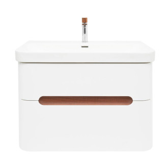 Kúpeľňová skrinka s umývadlom a batériou SAT Fusion 77,5x53x45 cm biela matná mat SATFUSION280WMWBA