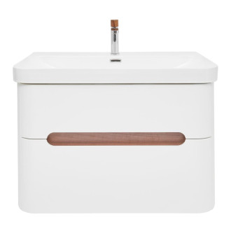 Kúpeľňová skrinka s umývadlom a batériou SAT Fusion 77,5x53x45 cm biela matná mat SATFUSION280WUBA