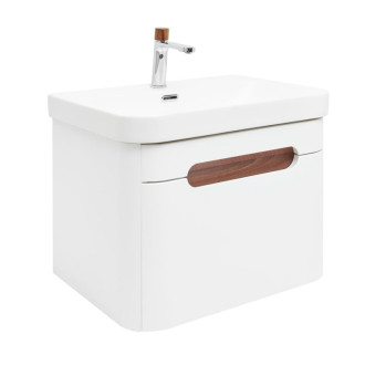 Kúpeľňová skrinka s umývadlom a batériou SAT Fusion 57,5x43x45 cm biela matná mat SATFUSION60WMWBA