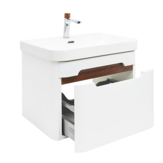 Kúpeľňová skrinka s umývadlom a batériou SAT Fusion 57,5x43x45 cm biela matná mat SATFUSION60WMWBA