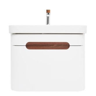 Kúpeľňová skrinka s umývadlom a batériou SAT Fusion 57,5x43x45 cm biela matná mat SATFUSION60WMWBA