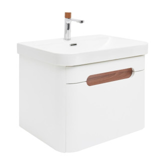 Kúpeľňová skrinka s umývadlom a batériou SAT Fusion 57,5x43x45 cm biela matná mat SATFUSION60WUBA