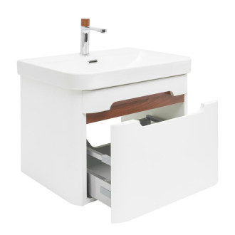 Kúpeľňová skrinka s umývadlom a batériou SAT Fusion 57,5x43x45 cm biela matná mat SATFUSION60WUBA