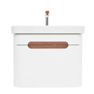 Kúpeľňová skrinka s umývadlom a batériou SAT Fusion 57,5x43x45 cm biela matná mat SATFUSION60WUBA