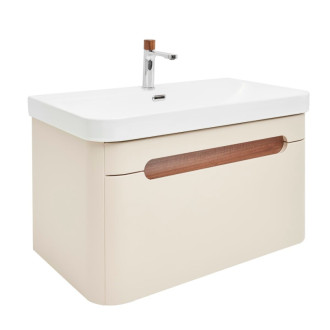 Kúpeľňová skrinka s umývadlom a batériou SAT Fusion 77,5x43x45 cm pieskovo béžová mat SATFUSION80BEUBA