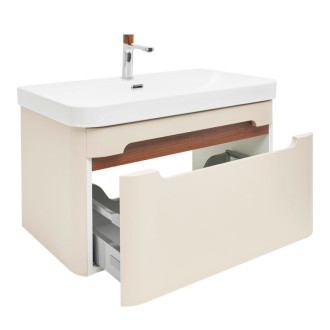 Kúpeľňová skrinka s umývadlom a batériou SAT Fusion 77,5x43x45 cm pieskovo béžová mat SATFUSION80BEUBA
