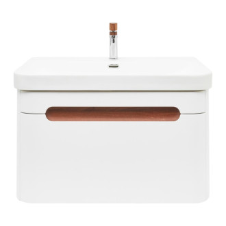 Kúpeľňová skrinka s umývadlom a batériou SAT Fusion 77,5x43x45 cm biela matná mat SATFUSION80WMWBA