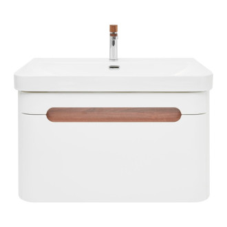 Kúpeľňová skrinka s umývadlom a batériou SAT Fusion 77,5x43x45 cm biela matná mat SATFUSION80WUBA