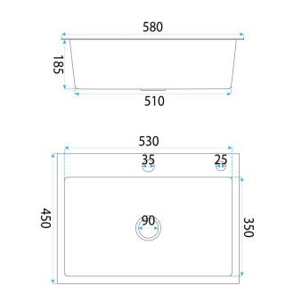 Oceľový drez Liam Black