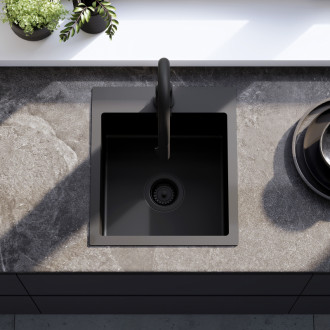 Oceľový drez Leo 40 Black