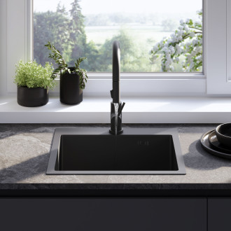 Oceľový drez Leo 50 Black