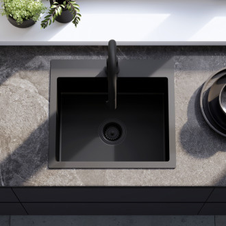 Oceľový drez Leo 50 Black