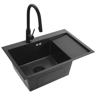 Oceľový drez Fin Black