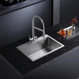 Oceľový drez Liam BRUSH NICKEL