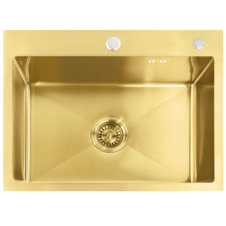 Oceľový drez Liam BRUSH GOLD