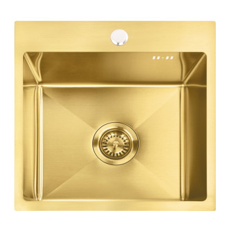 Oceľový drez Leo 40 BRUSH GOLD