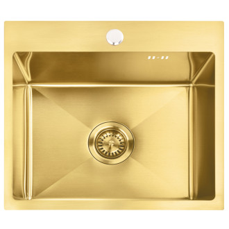 Oceľový drez Leo 50 BRUSH GOLD