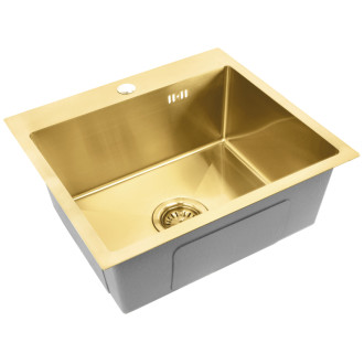 Oceľový drez Leo 50 BRUSH GOLD