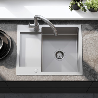 Oceľový drez Paul BRUSH NICKEL