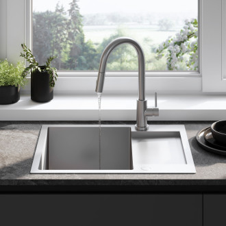 Oceľový drez Paul BRUSH NICKEL