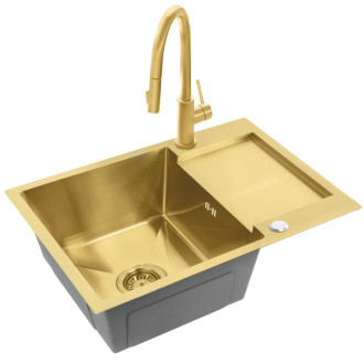 Oceľový drez Paul BRUSH GOLD