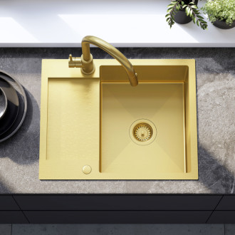 Oceľový drez Paul BRUSH GOLD