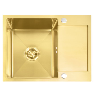 Oceľový drez Paul BRUSH GOLD