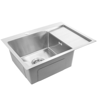 Oceľový drez Fín BRUSH NICKEL