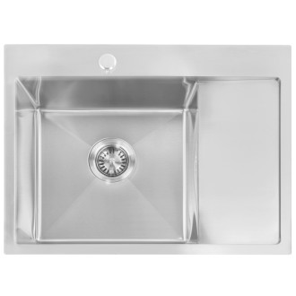 Oceľový drez Fín BRUSH NICKEL