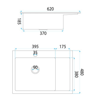 Oceľový drez Fín BRUSH GOLD