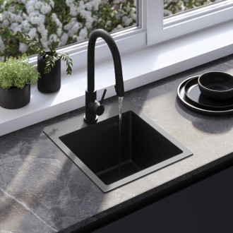 Oceľový drez Leo 40 Black