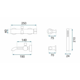 Vaňová batéria Rea Lungo Grip Brush Gold