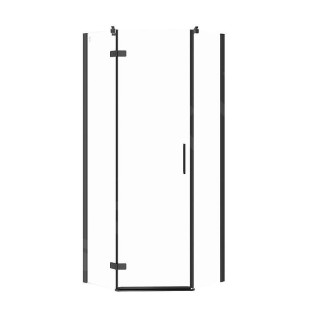 Cersanit Jota sprchovací kút L čierna číre sklo 80x80x195 S160-012