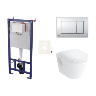 Cenovo zvýhodnený závesný WC set SAT do ľahkých stien / predstenová montáž + WC Vitra Integra SIKOSSINTSC21K
