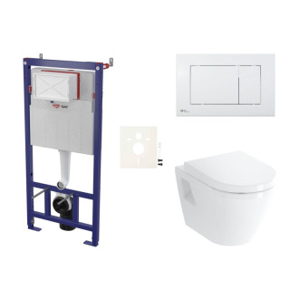 Cenovo zvýhodnený závesný WC set SAT do ľahkých stien / predstenová montáž + WC Vitra Integra SIKOSSINTSC20K